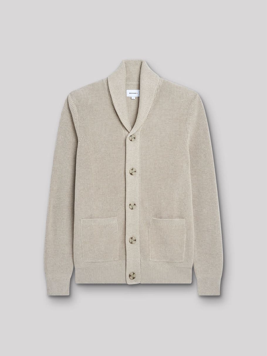 Cardigan col châle en coton