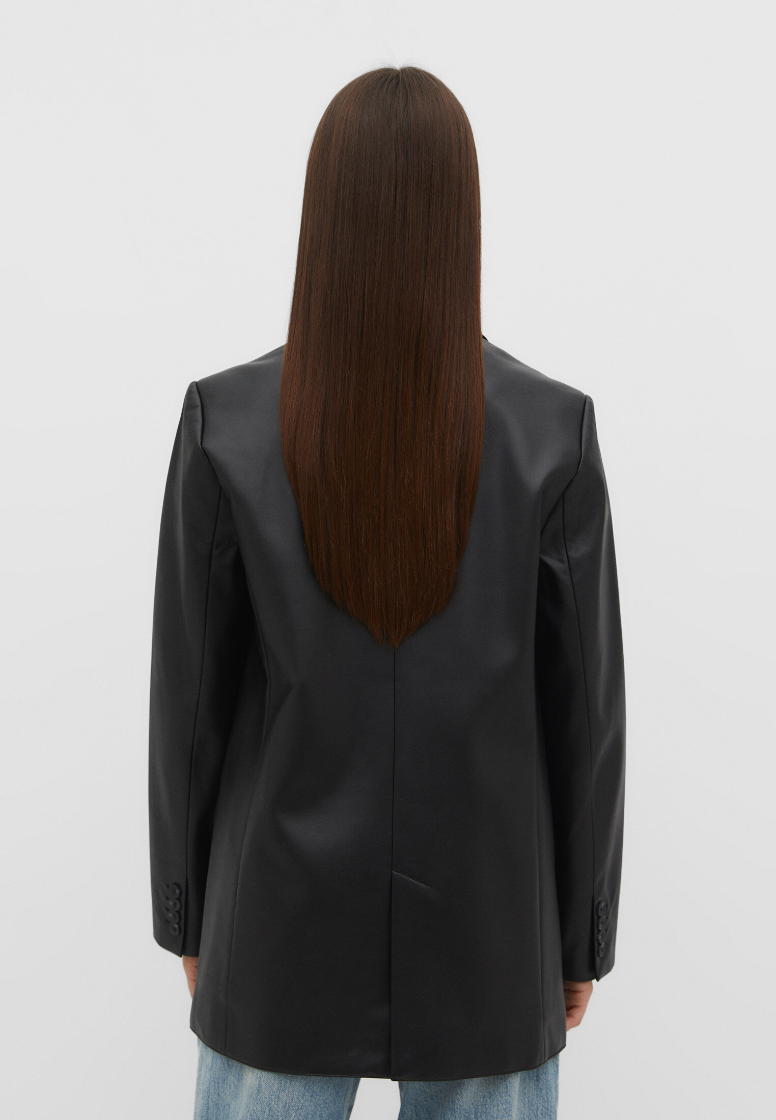 Blazer de couro sintético