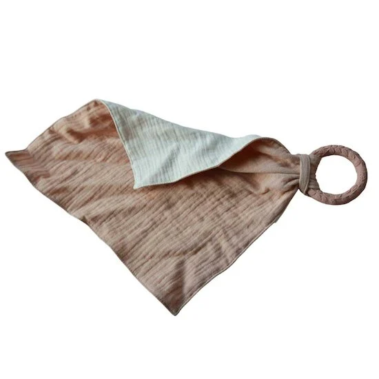 Anneau de dentition doudou Mousseline   Rose        de               Jollein