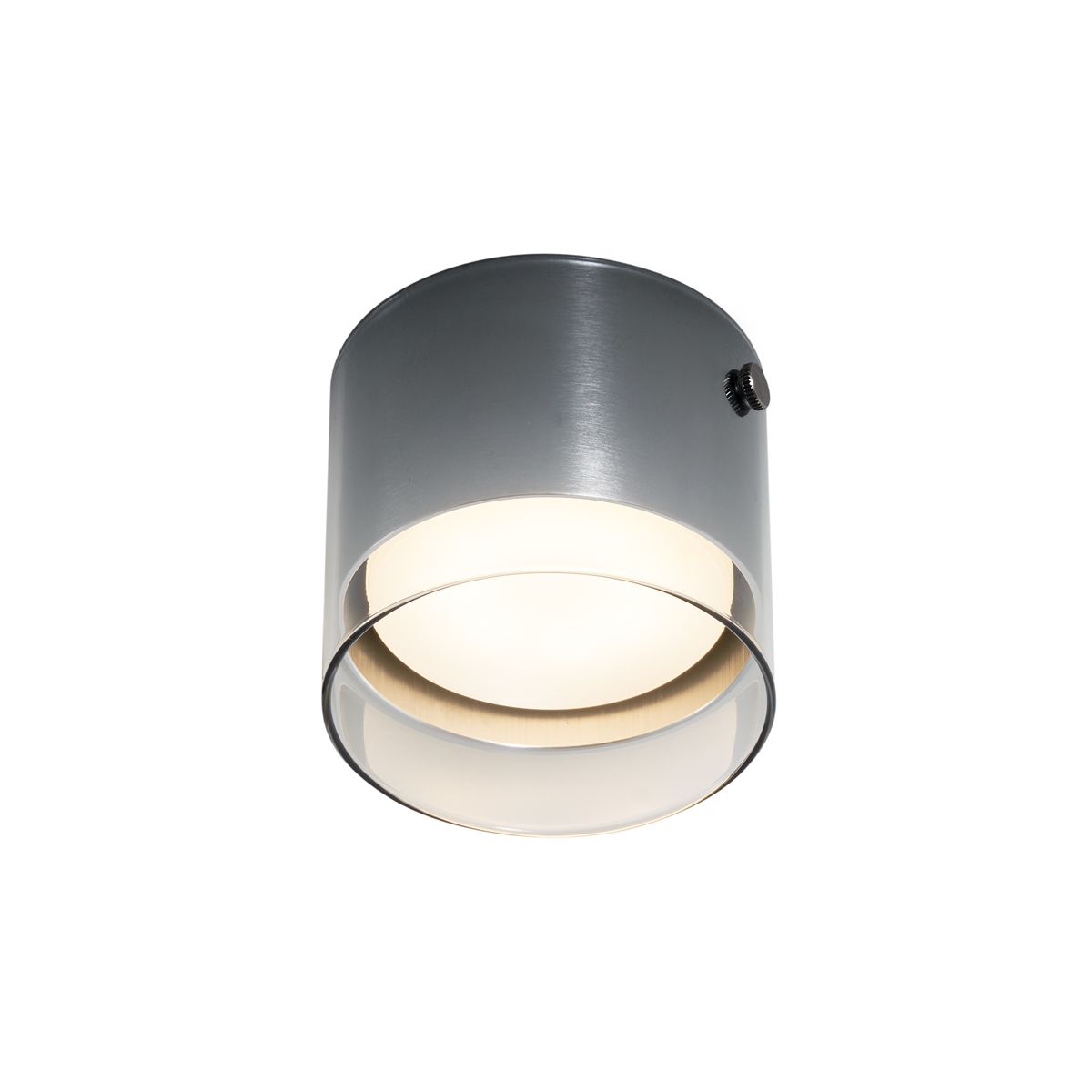 Moderne opbouwspot gunmetal met glas - Drain