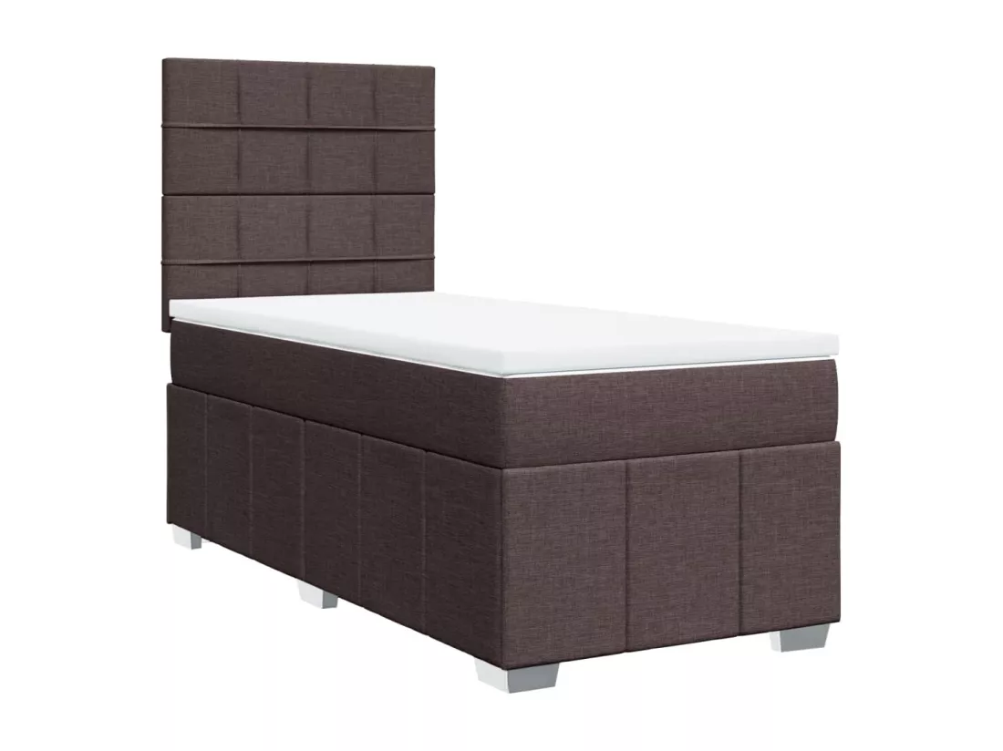 Sommier tapissier avec matelas Marron foncé 90x200 cm