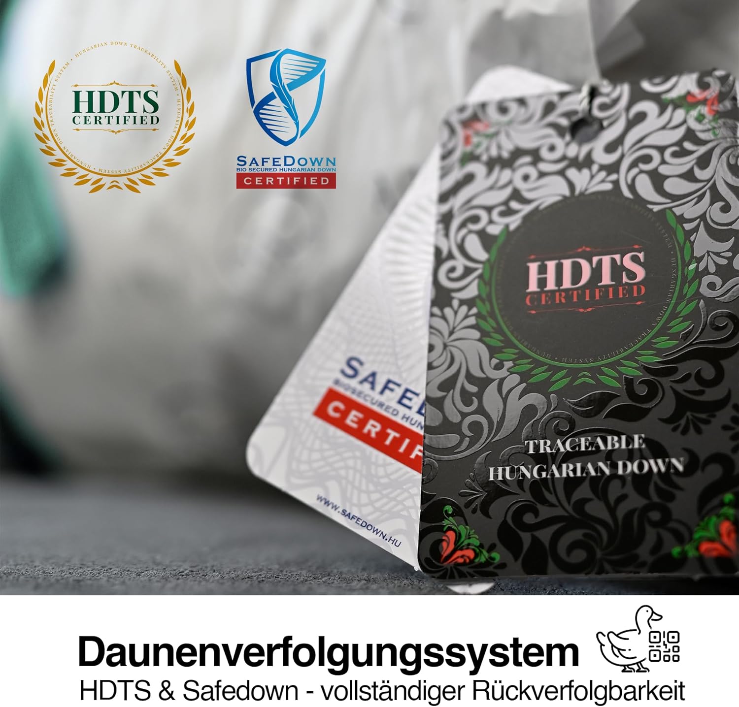 Aura® Daunendecke 135 x 200 cm Warm Winterdecke | Premium ungarische Daunen Klasse I | Oeko-TEX 100 allergikergeeignet | pflegeleicht 100% Baumwolle | Aura® Essentials Bettdecke für Winter