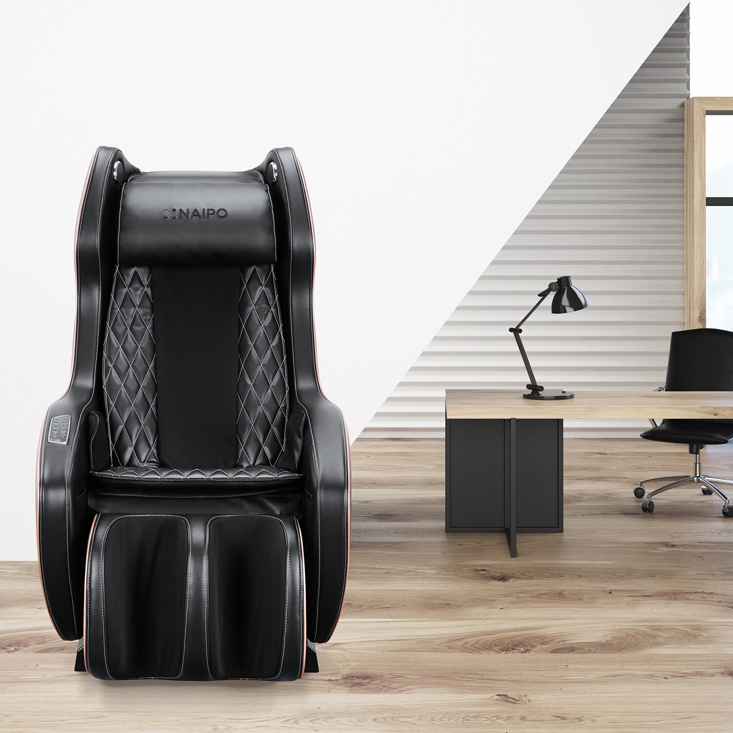 NAIPO Shiatsu Massage Stuhl Massagesessel mit Klopfen Kneten Luft-Massage-System Bluetooth 3D Surround Sound Musik