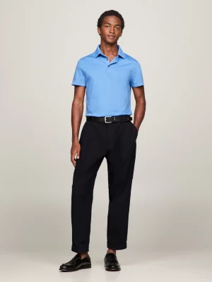 Polo Slim Mercerizada com Bordado de Bandeira