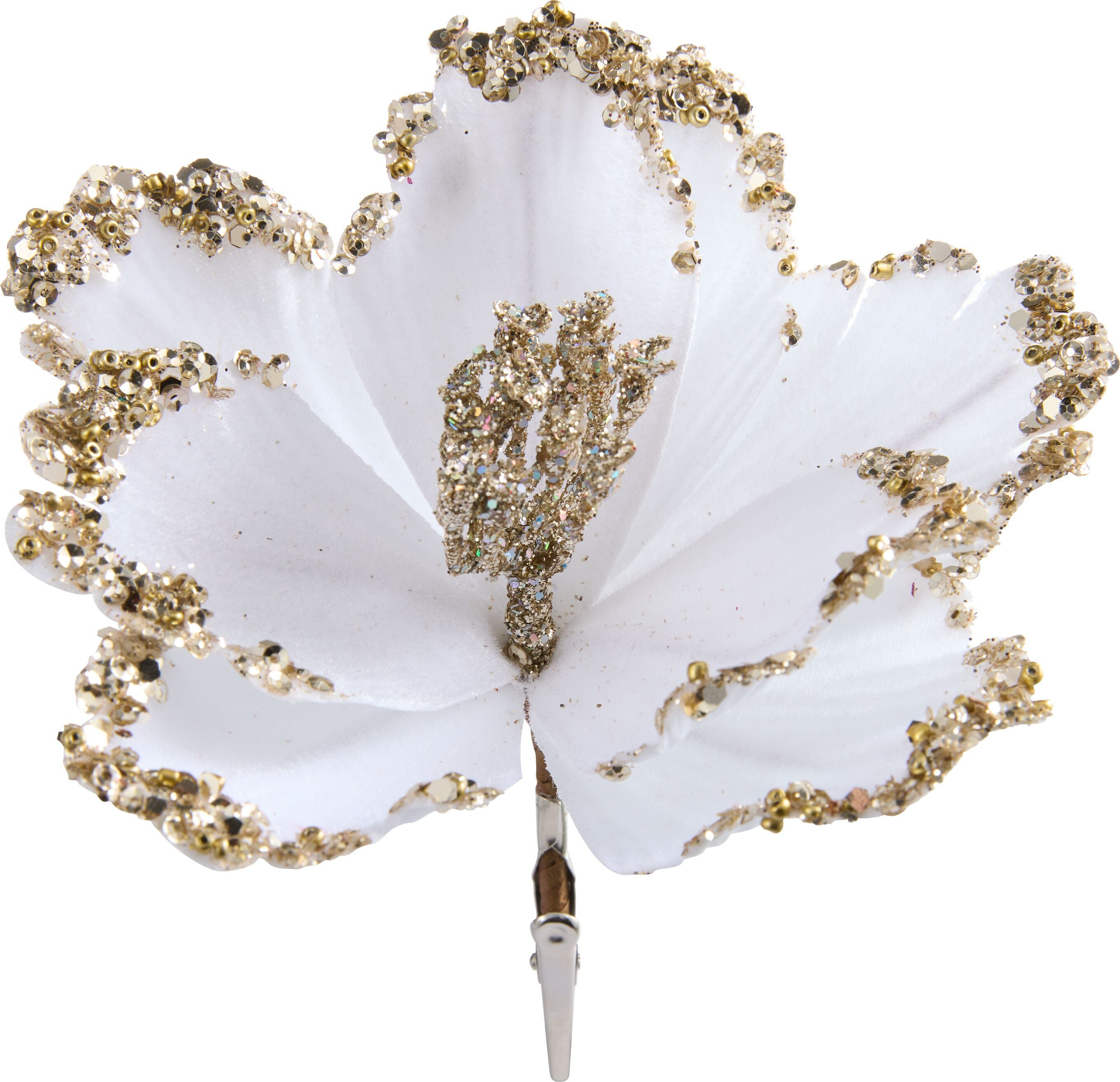 NOEMI Blüten Clip - Weiss / B: 15.0 cm x T: 13.0 cm