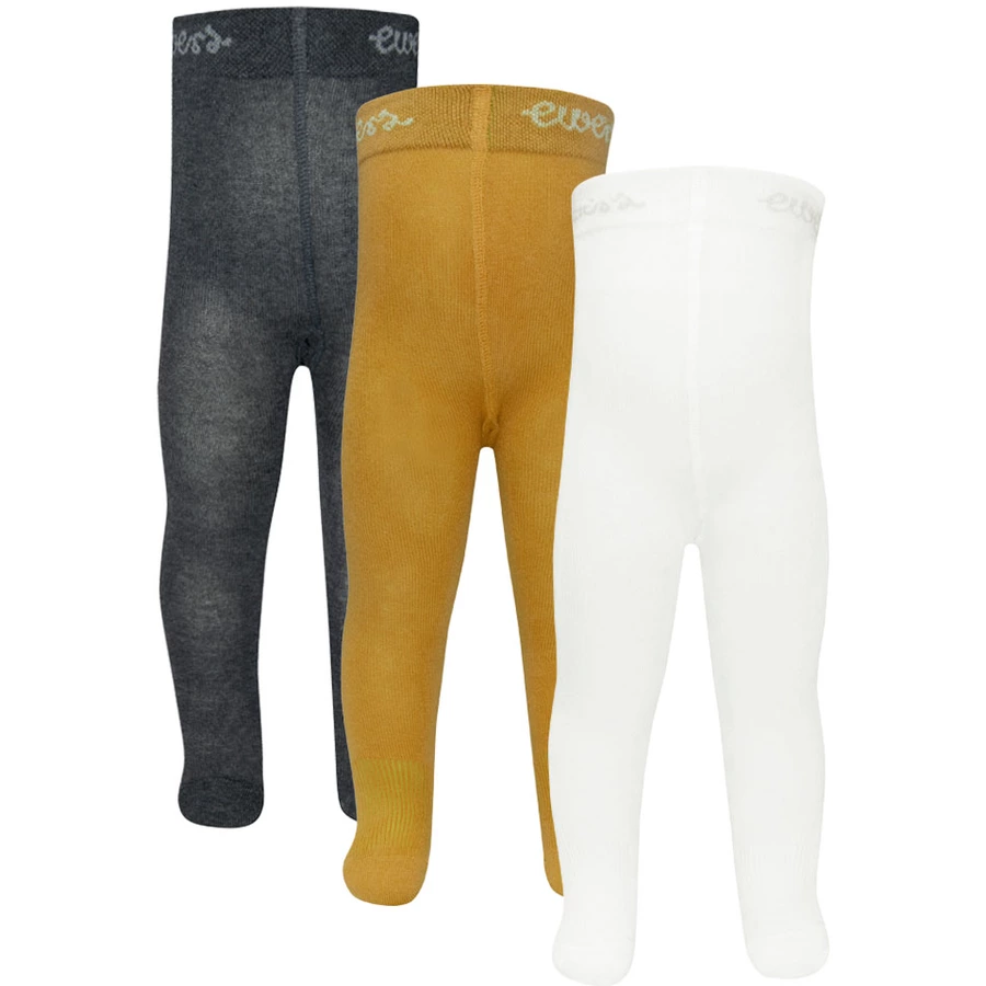 Ewers Strumpfhose Uni 3er Pack lattehoniganthrazit