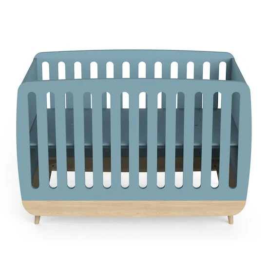Firmiana Lit Bébé   Bleu Orage / Bois Naturel        60 x 120 cm   de               CBA Meubles