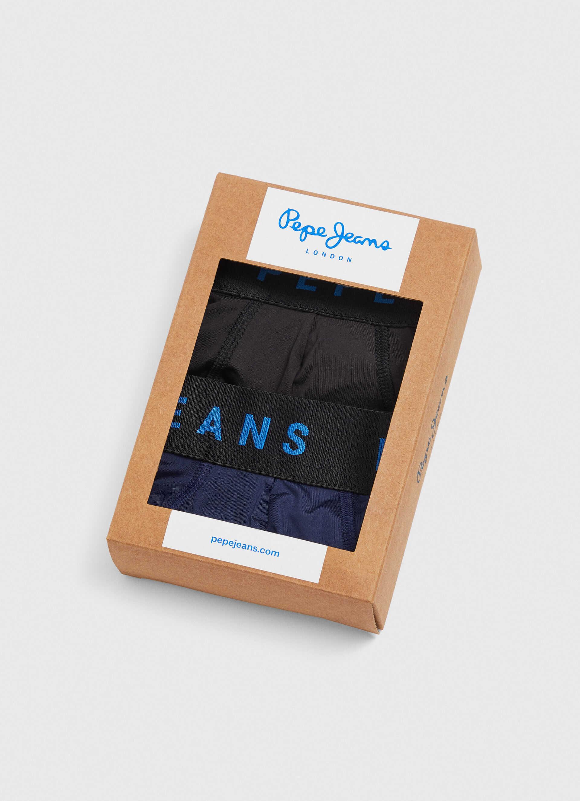 Conjunto de 2 cuecas boxer com logotipo estampado - azul dulwich