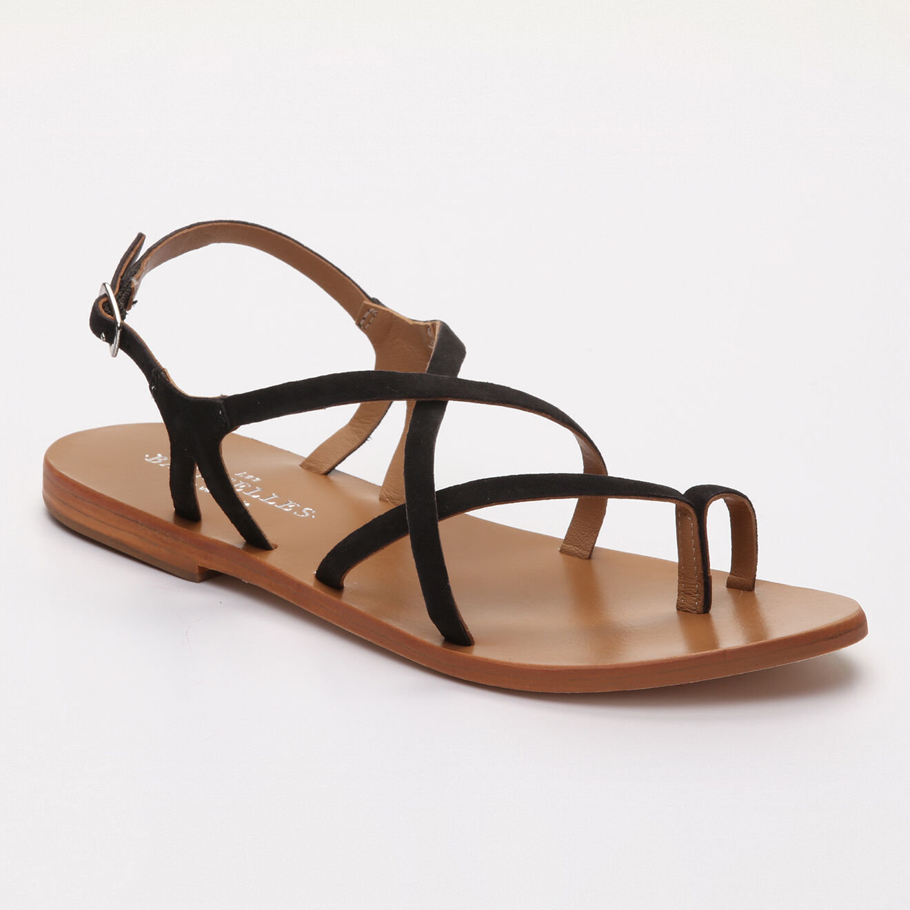 Les Bagatelles Sandales en Cuir Clara noir/marron