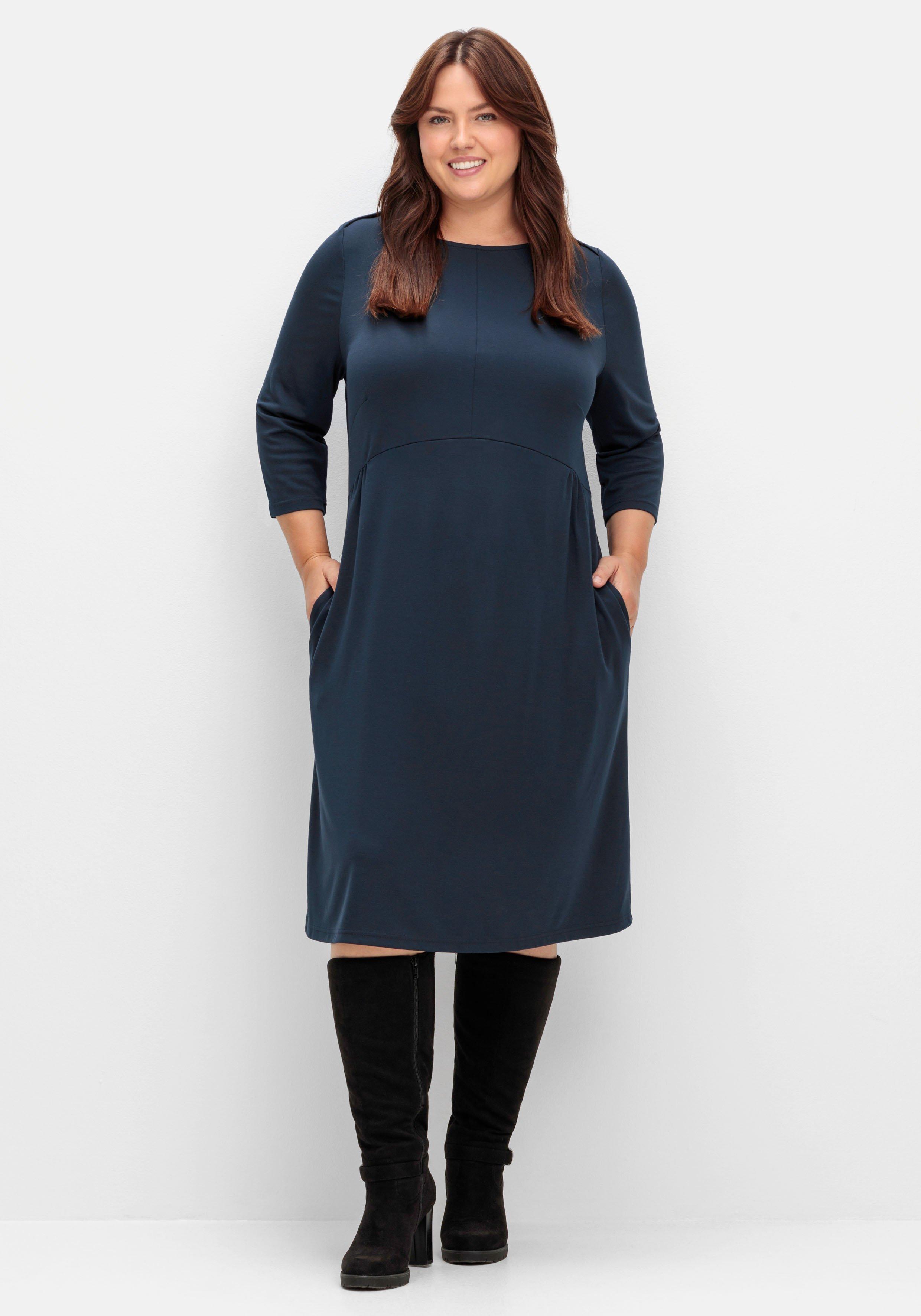 Shirtkleid mit 3/4-Ärmeln und Seitentaschen