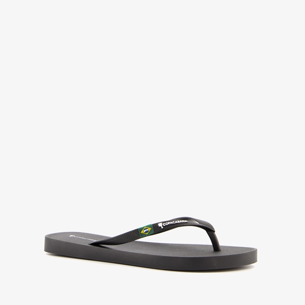 Copacabana vegan dames teenslippers zwart