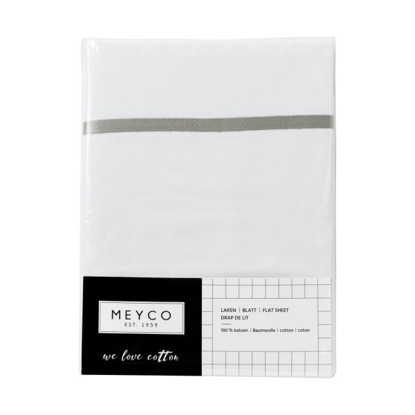 Meyco Wieglaken Wit Met Bies Grijs 75 x 100 cm
