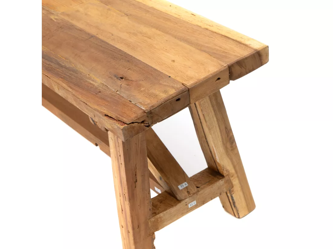 BANC Roca 160 cm, bois massif couleurs naturelles