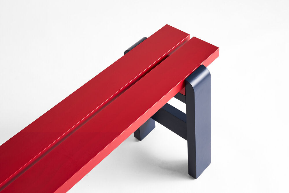 HAY  Weekday Duo havebænk - Wine Red/Steel Blue