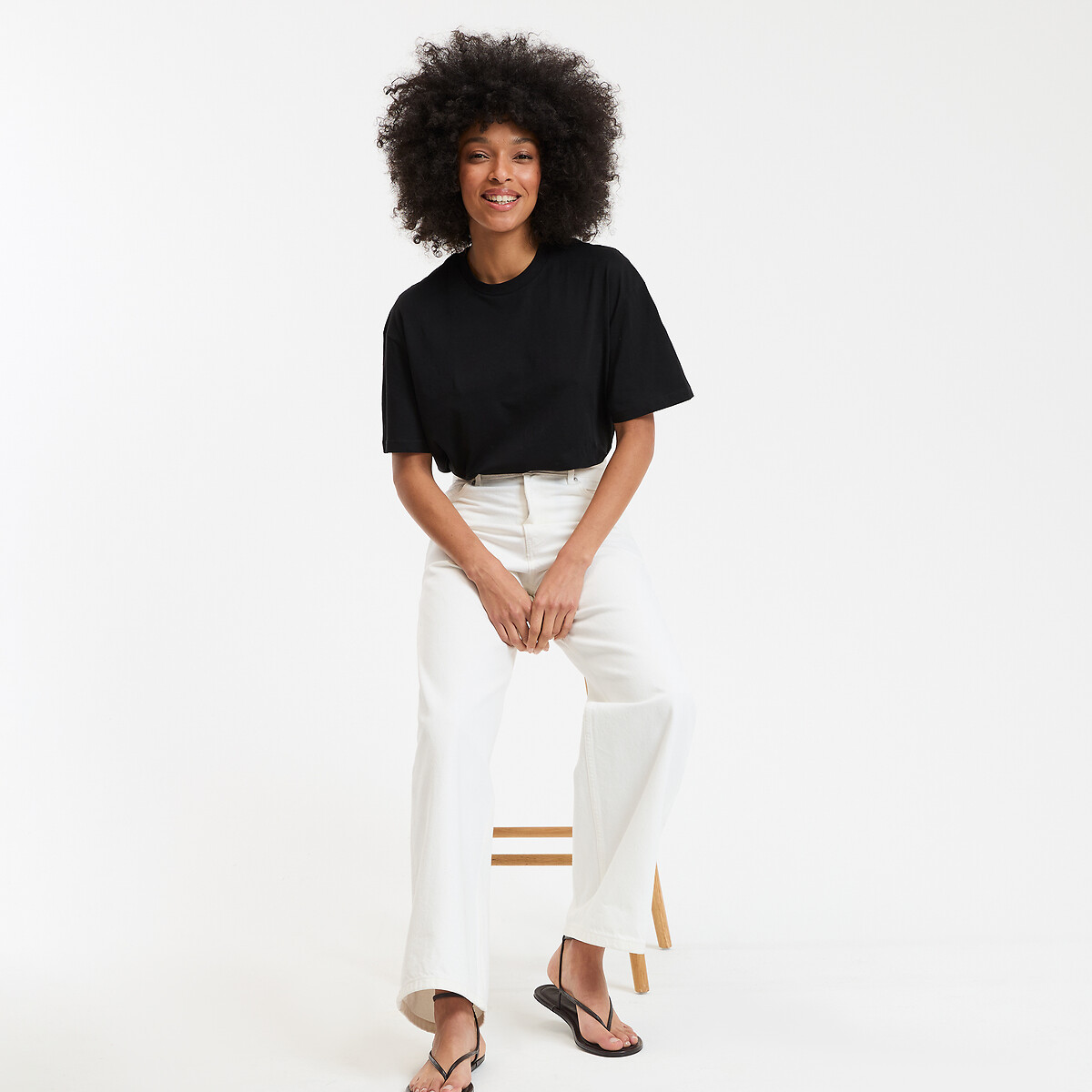 COLEÇÃO LA REDOUTE<br>Camiseta folgada, gola redonda, mangas curtas
