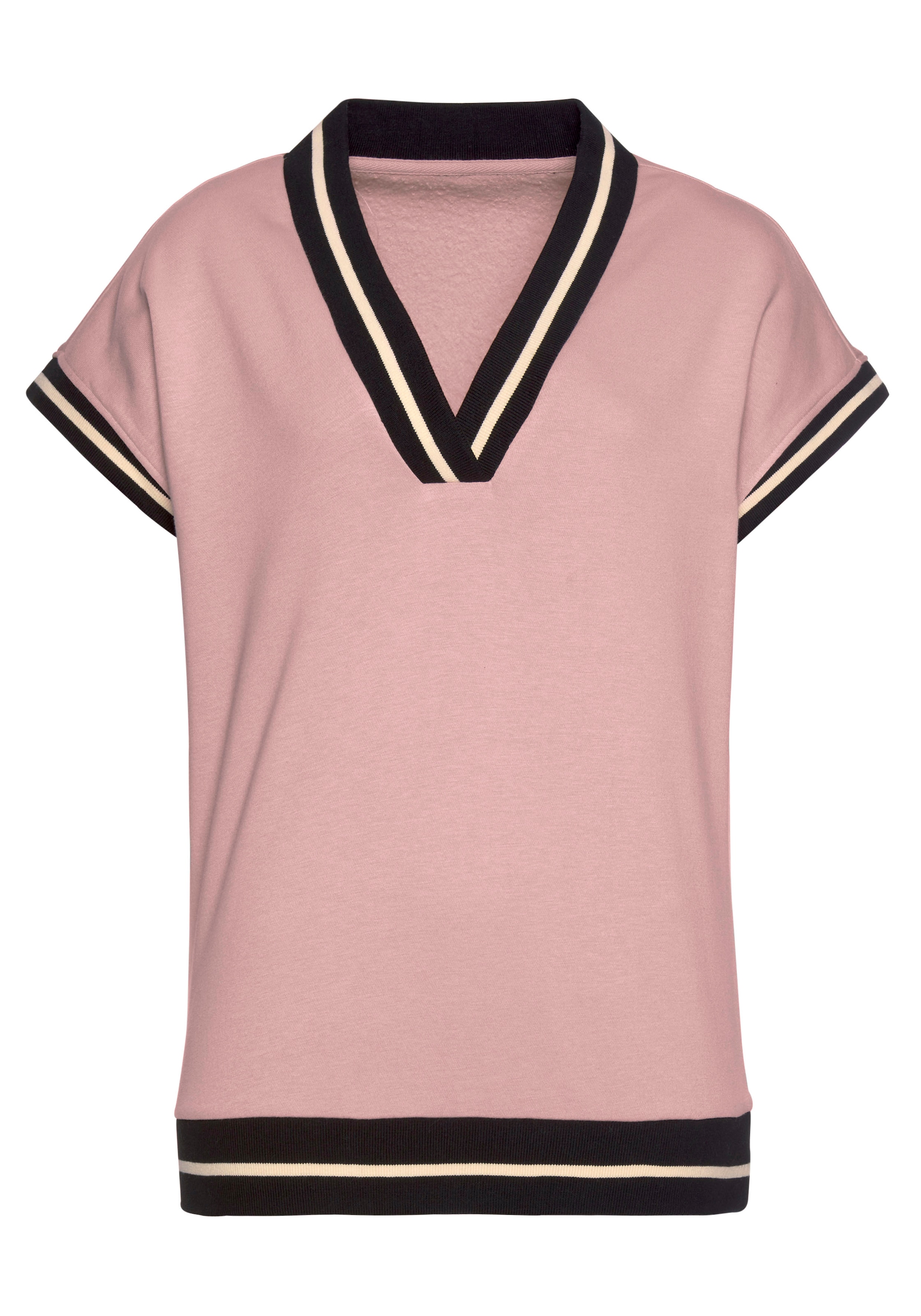 LASCANA Pullunder , Kurzarmshirt mit V-Ausschnitt