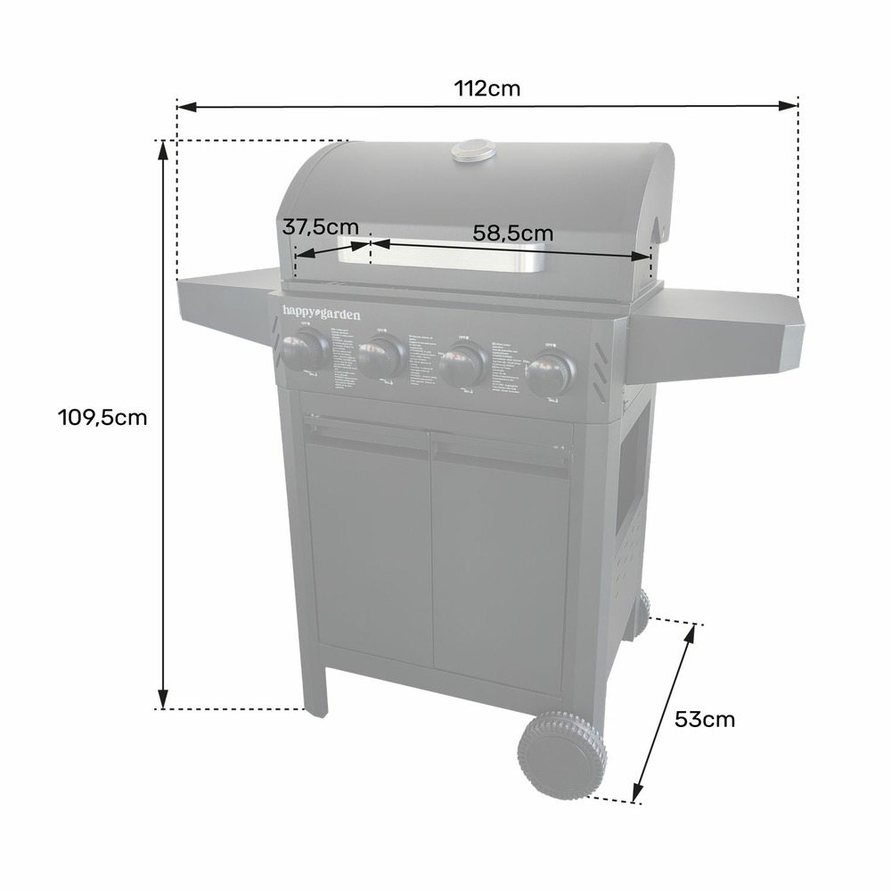 Barbecue au gaz izalco - 4 brûleurs 10kw