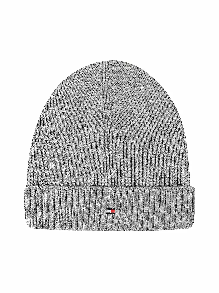 TOMMY HILFIGER Mütze - Haube ESSENTIAL  hellgrau