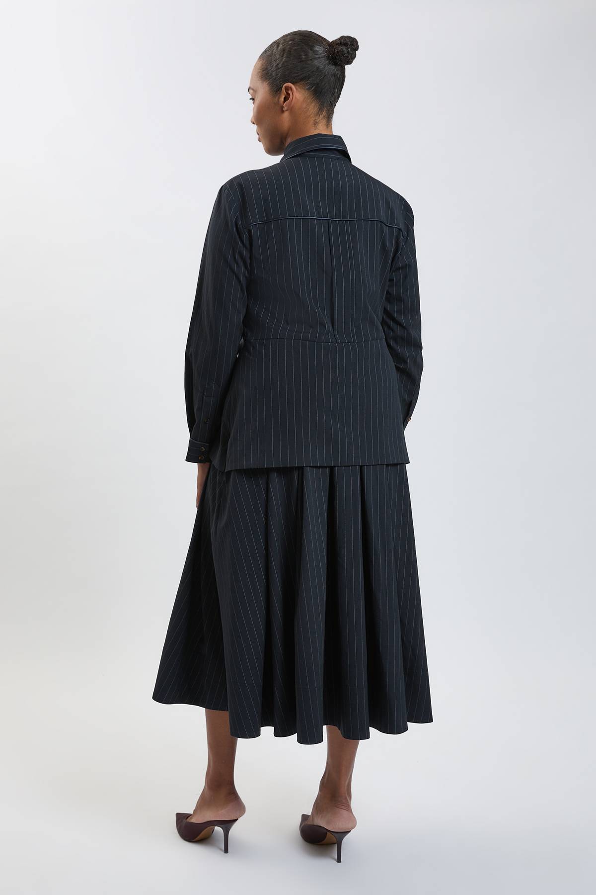 KarenMillen Robe Maxi Grande Taille À Rayures Fines Et Col Tailleur