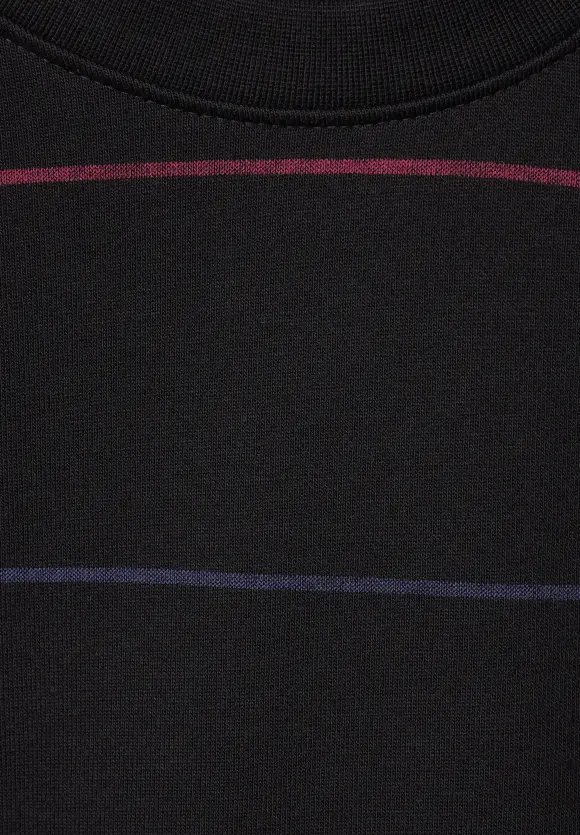 Sweatshirt mit Streifen - Black