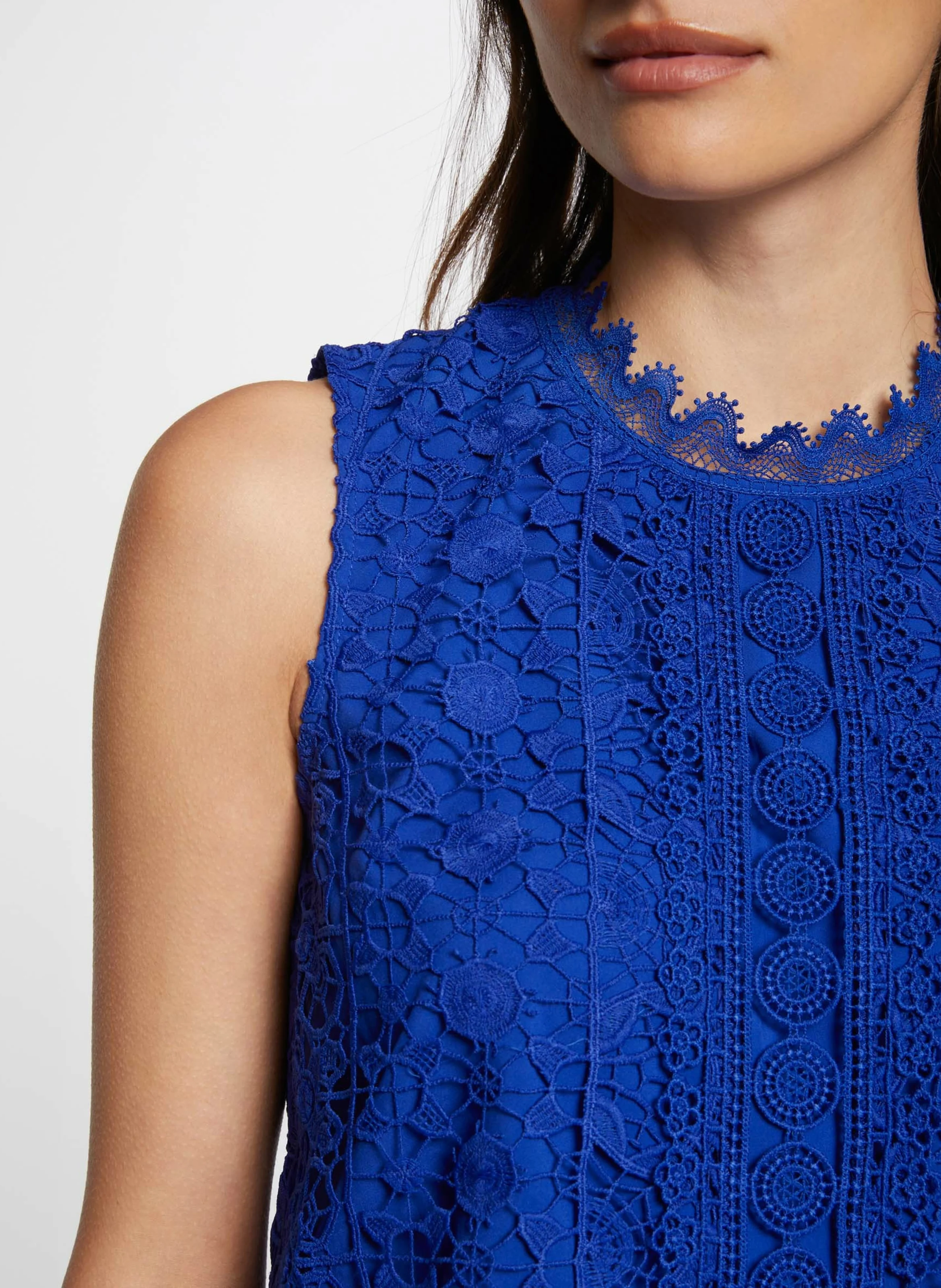OLAYA - Top sans manches à dentelle| Bleu