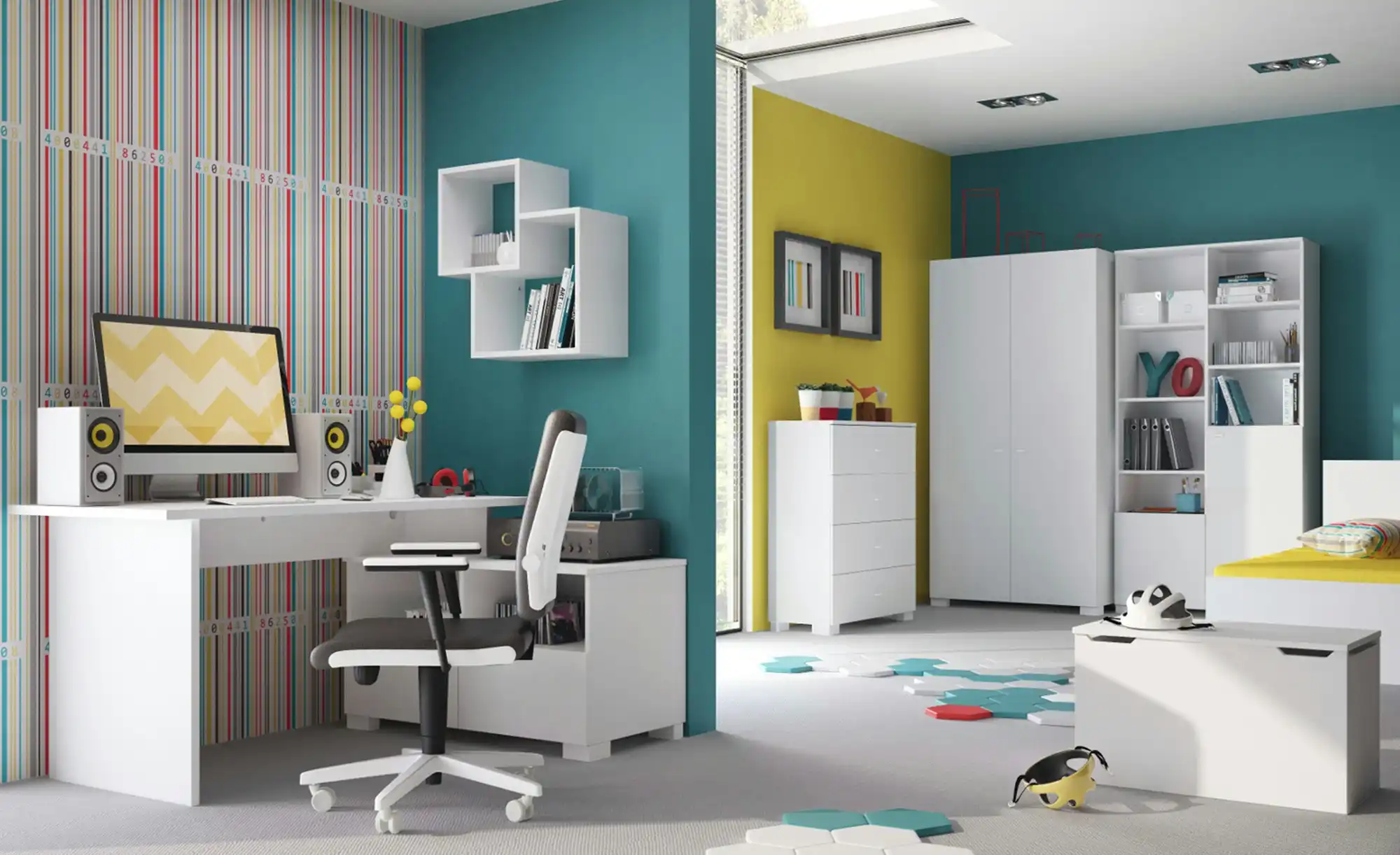 Truhe Uni White