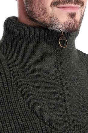 Barbour New Tyne Zip Trui Wol Olijfgroen MKN0790-OL51 kopen