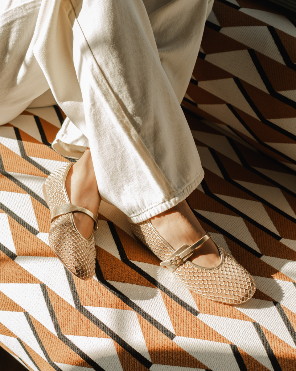 Steve Madden Rejoice-R Flat Shoe Goud Damesballerina's