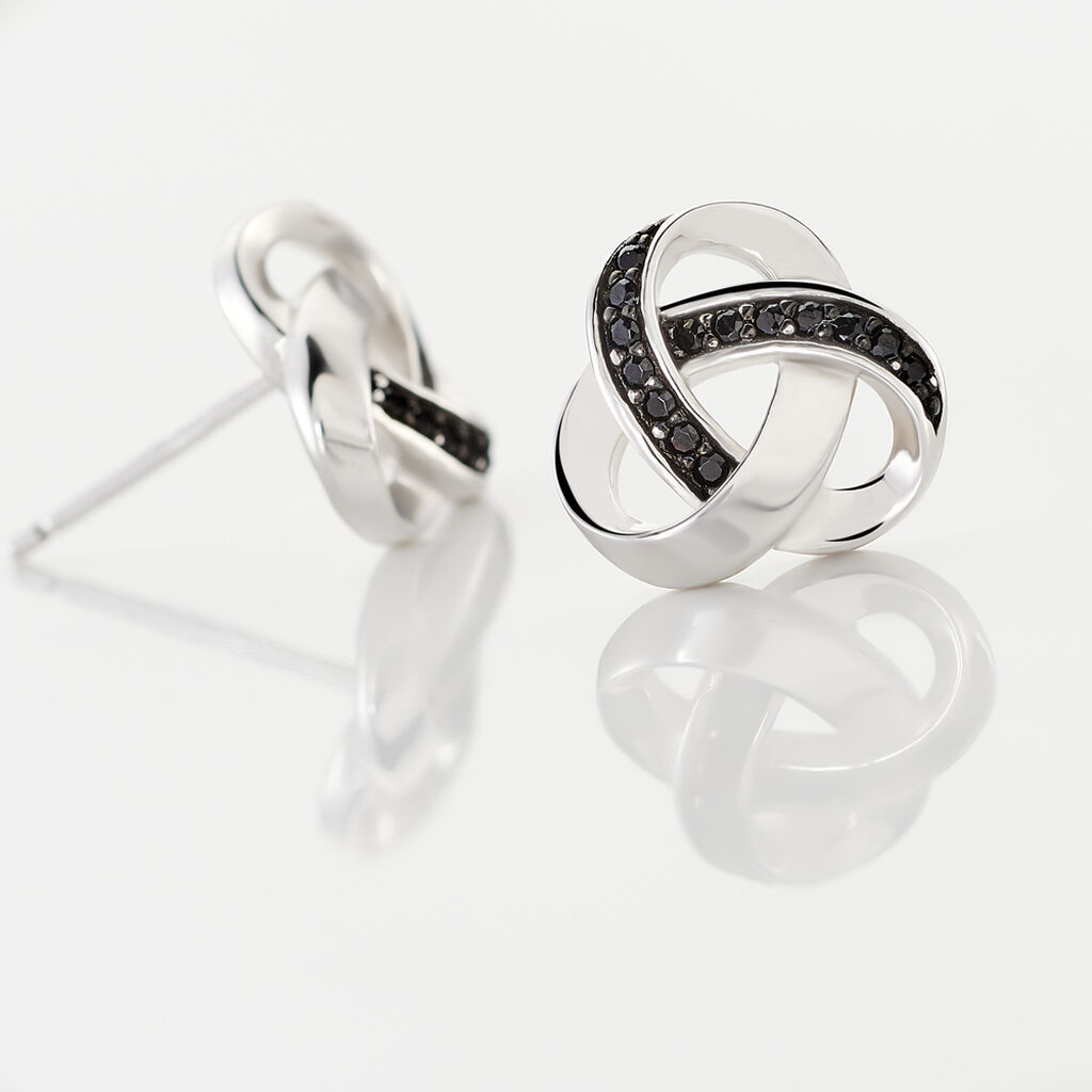 Boucles D'oreilles Puces Melina Argent Blanc Oxyde De Zirconium
