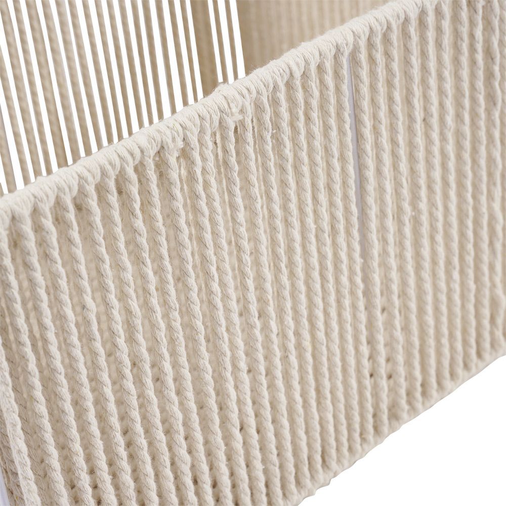Panière ajouré acier et conton beige - 35x25xH18cm Taille M