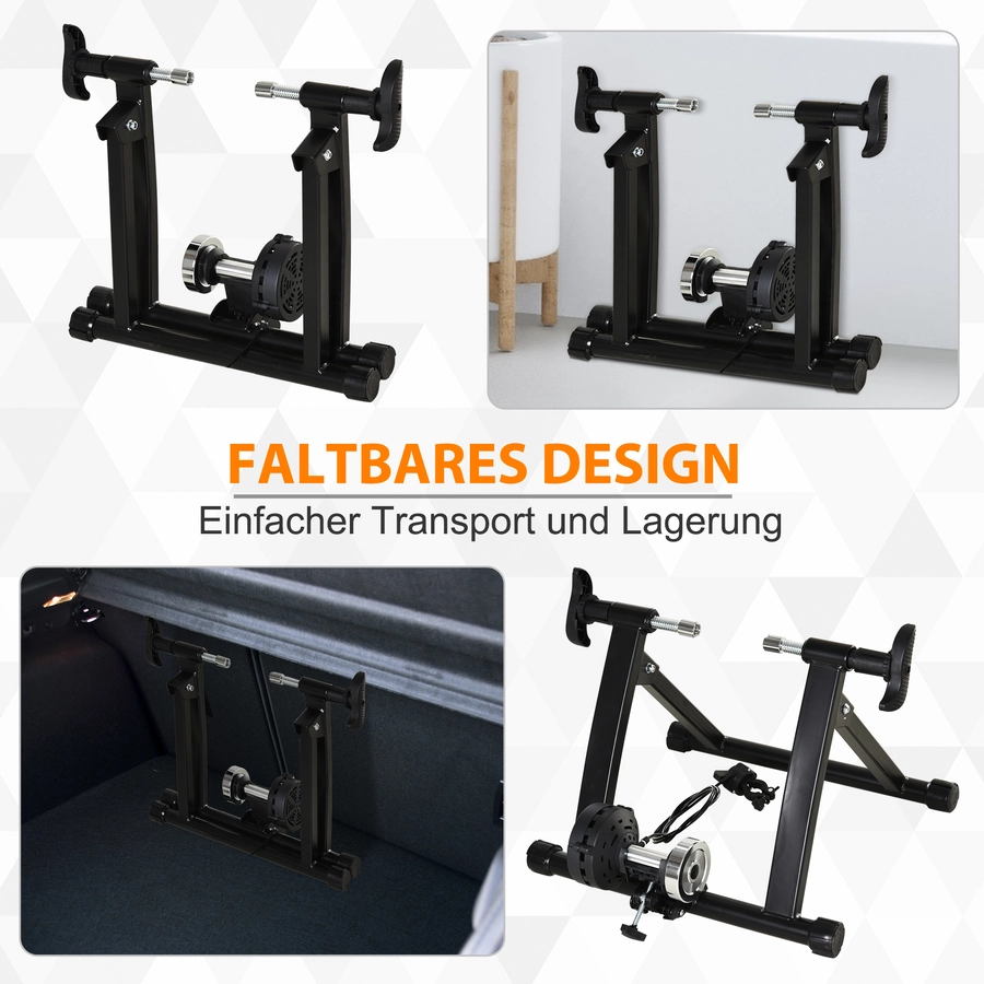 HOMCOM Rollentrainer klappbar schwarz