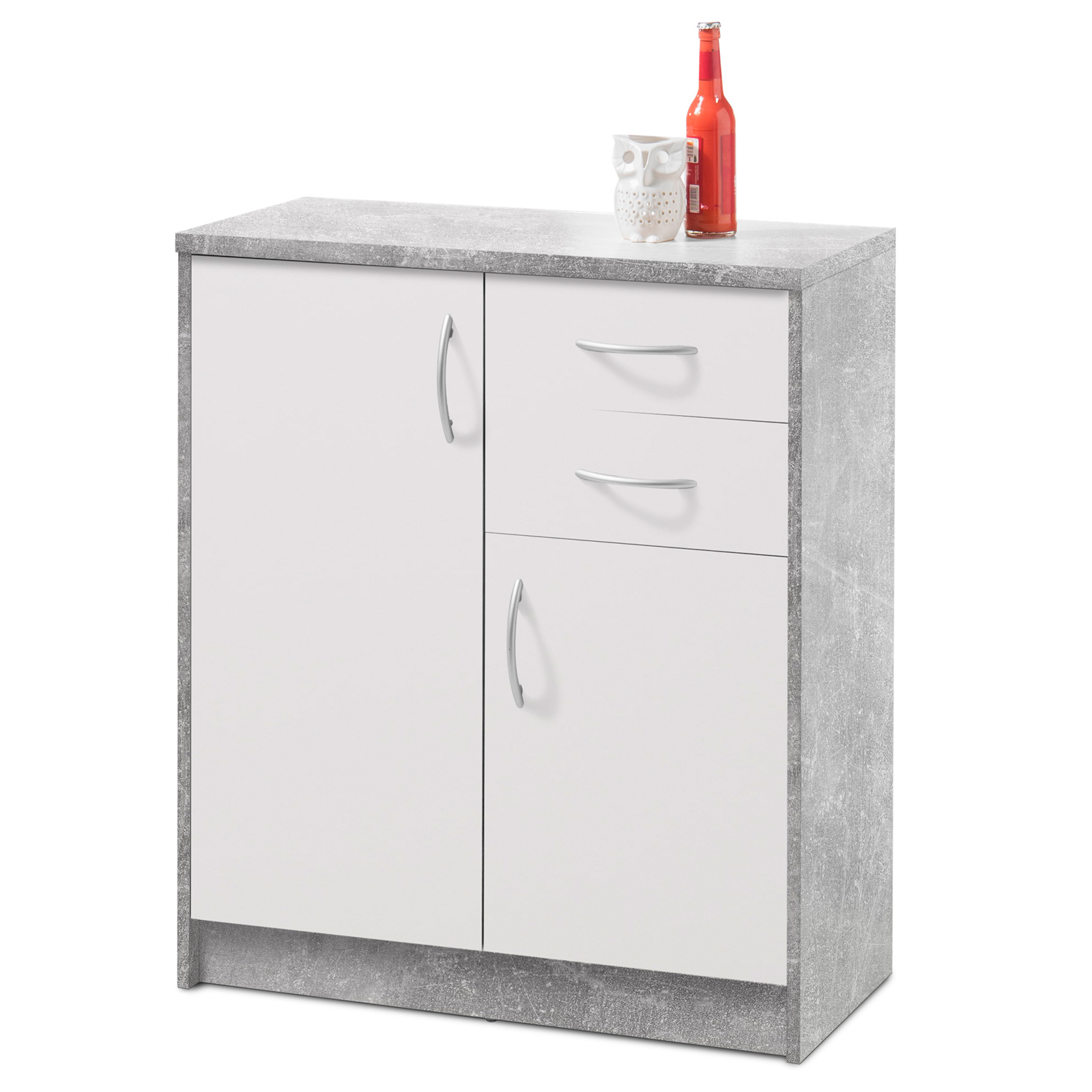 Kommode - Beton-weiß - 74 cm