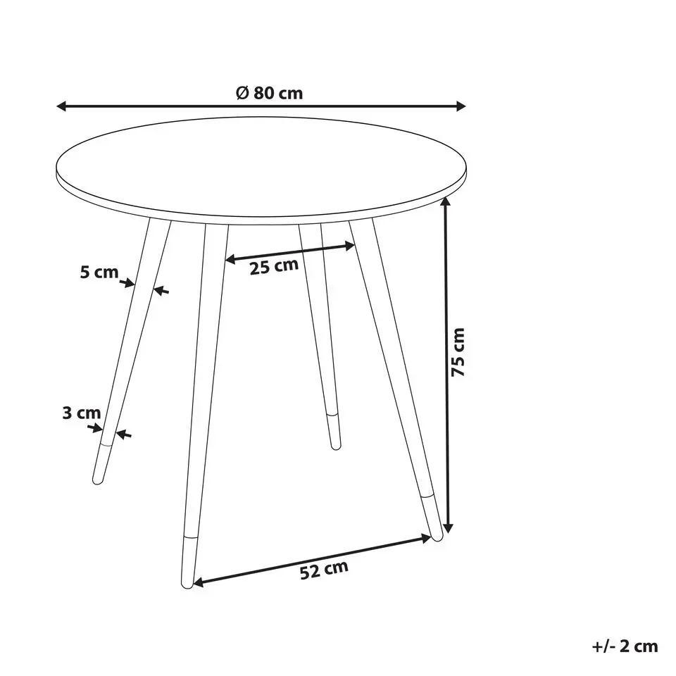 GUTIERE - Ronde eettafel - Wit - MDF