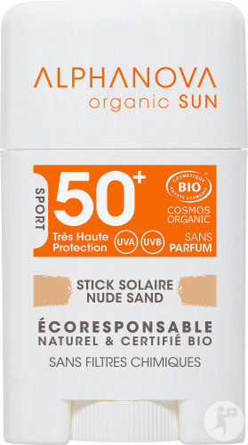 Alphanova Organic Sun BB Stick Nude Skin Perfect IP50 Visage Bio 12g