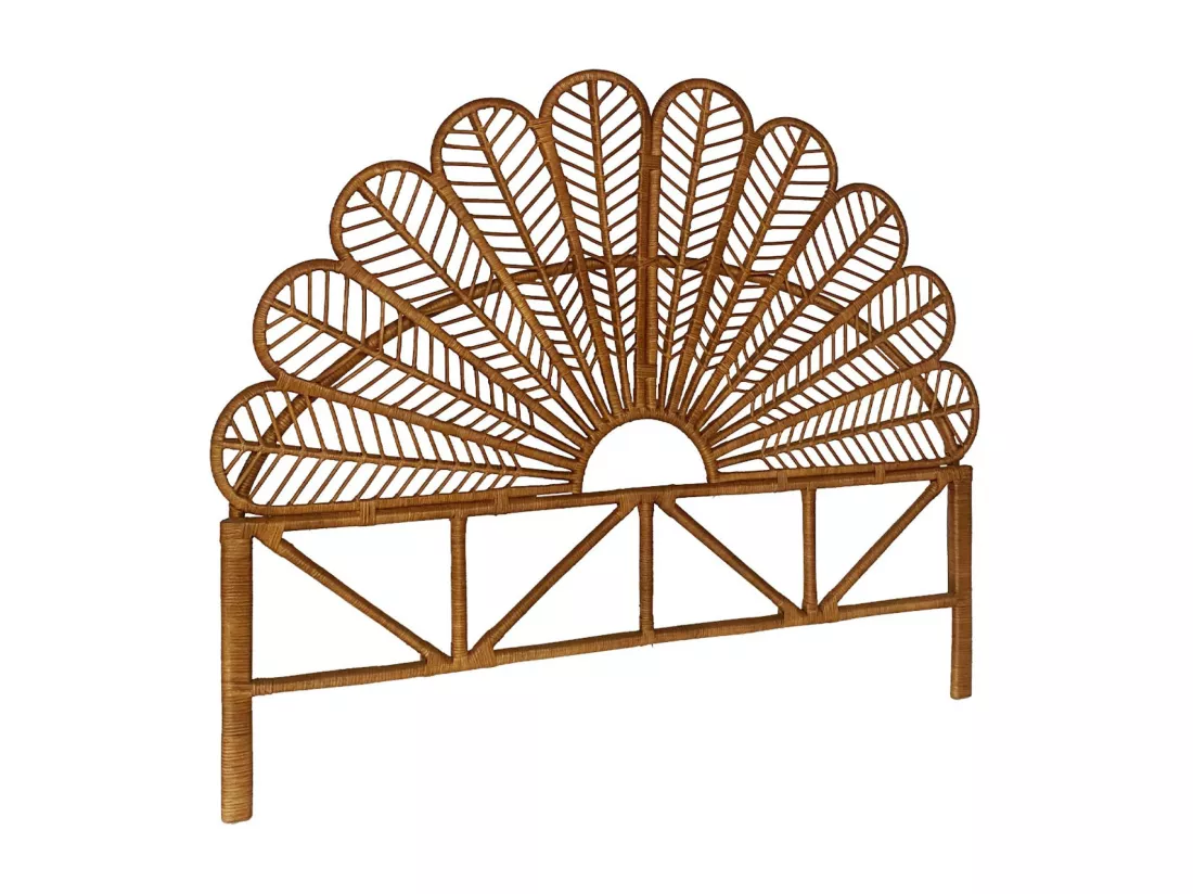 Tête de lit en rotin naturel L 140 x P6 x H115cm