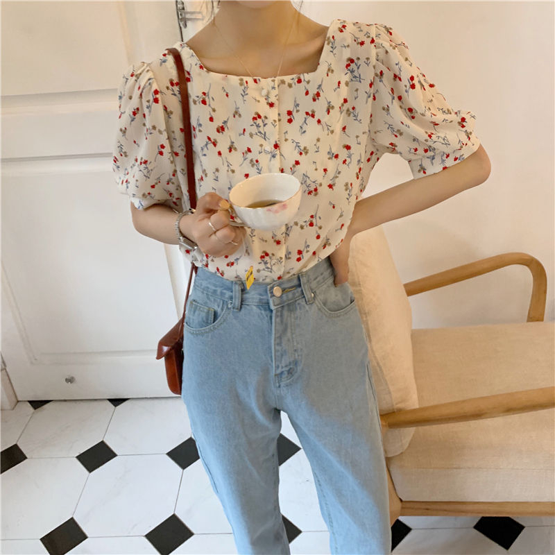 Yupina - Blouse met korte mouwen en bloemenprint