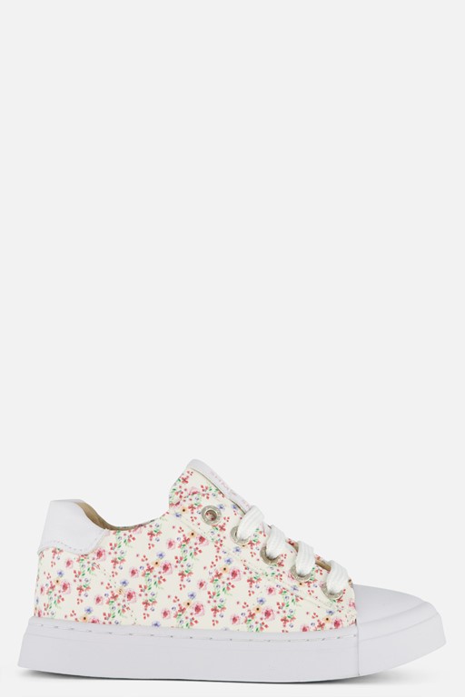 Shoesme Flower Sneakers wit Leer