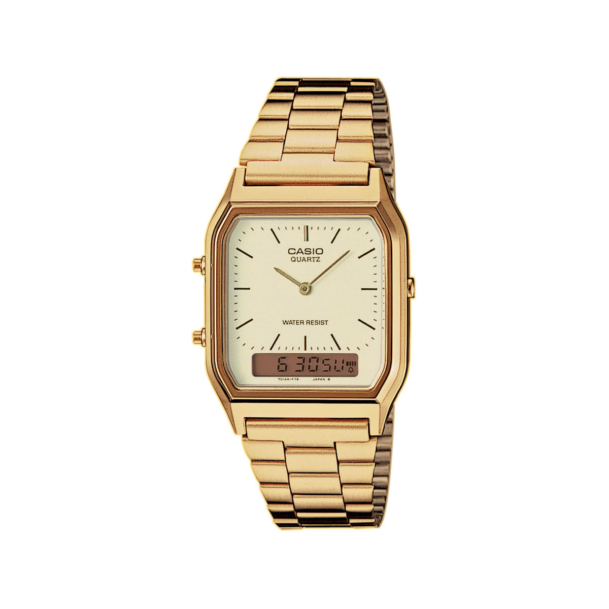 Montre Casio Vintage homme chronographe résine acier doré jaune