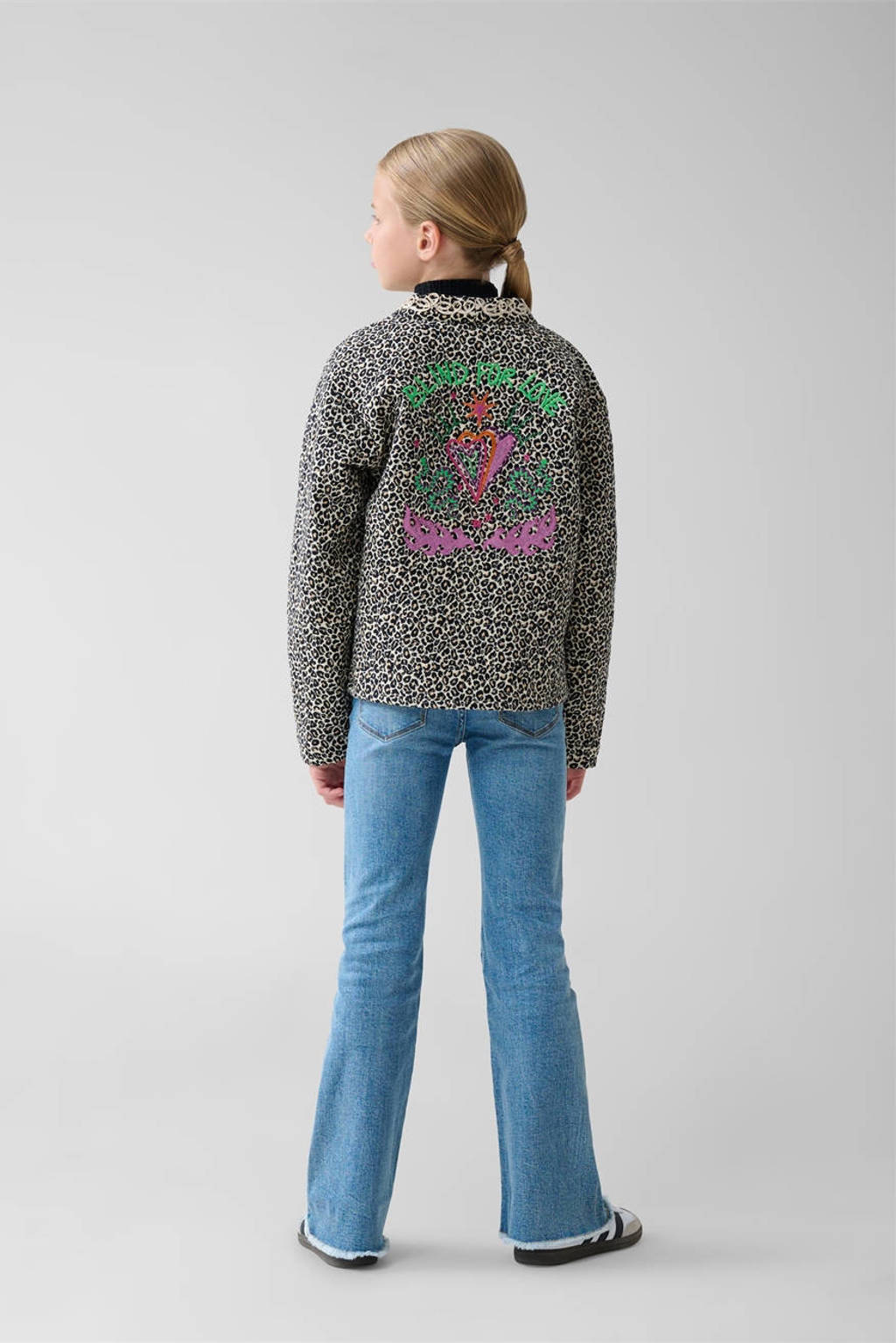 Shoeby gewatteerde kimono met panterprint bruin