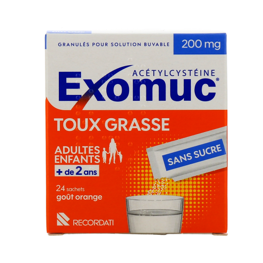 Exomuc 200 mg ou 600 mg - Fluidifiant toux Grasse