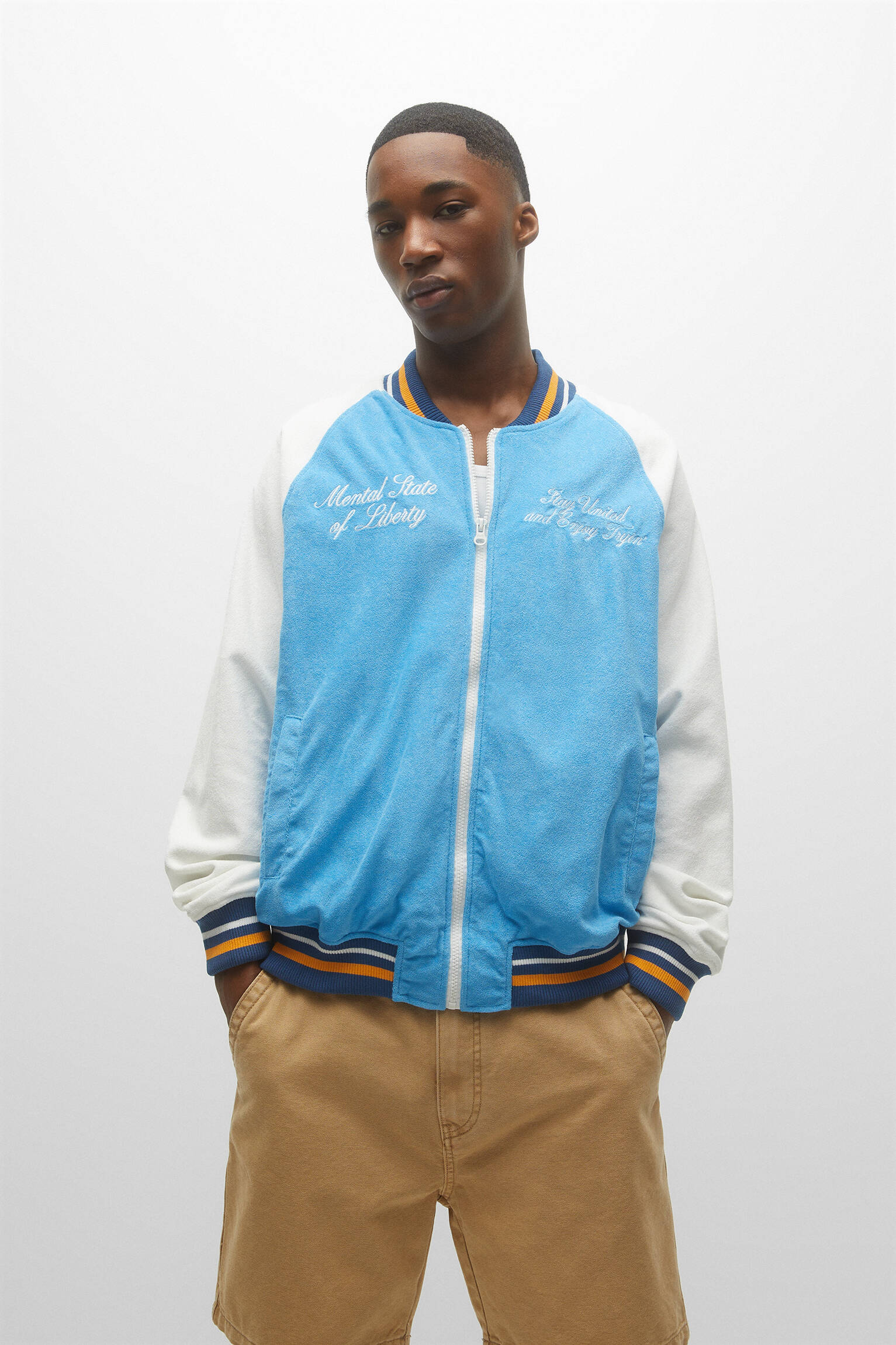 JAQUETA BOMBER PROFISSIONAL - AZUL CLARO