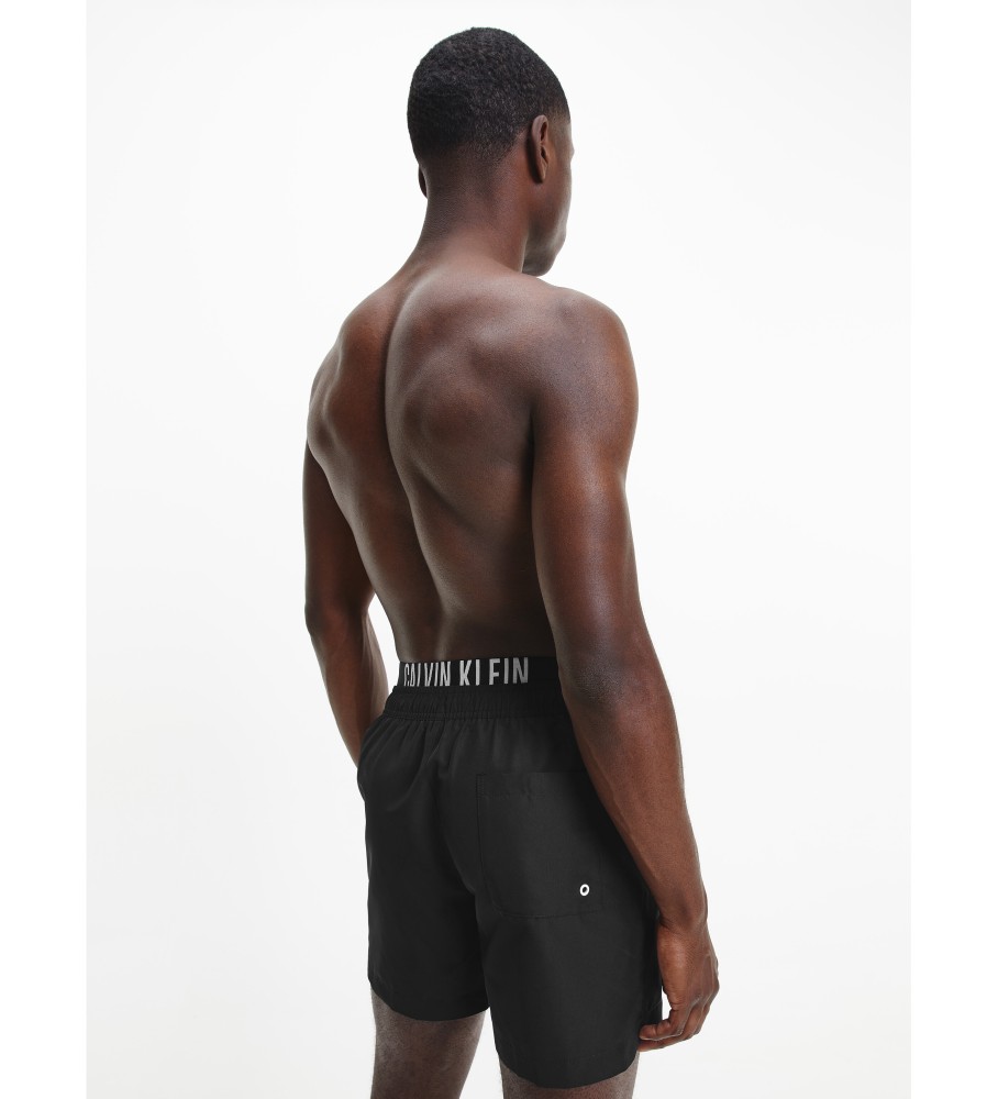 Calção de banho Calvin Klein Intense Power com cós duplo, preto.