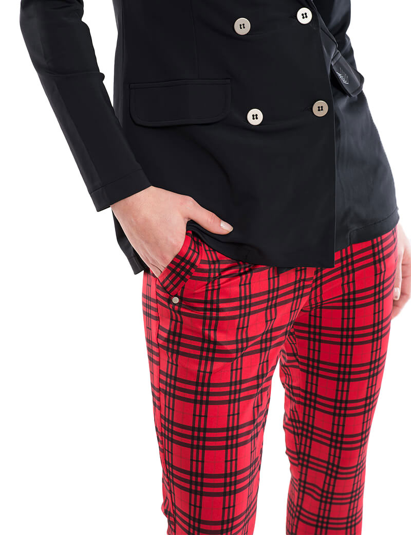 HBT PALACE - CHRISTINA PANTALON CITY ROUGE TARTAN