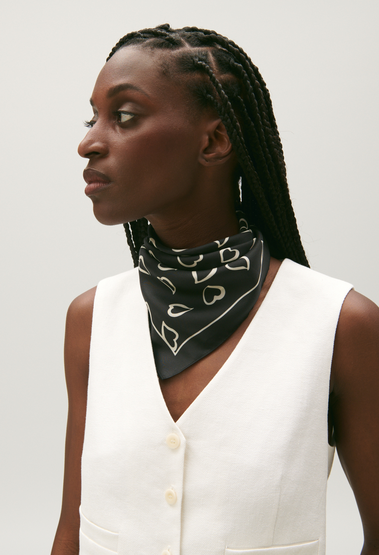 Foulard soie c&oelig;urs
