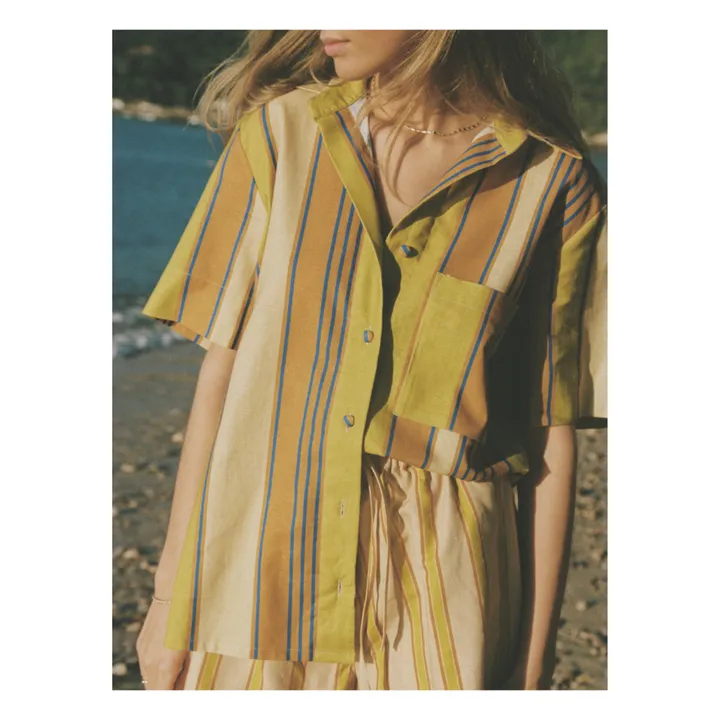 Soleil Soleil Chemise Darcy Rayures Lin | Marron