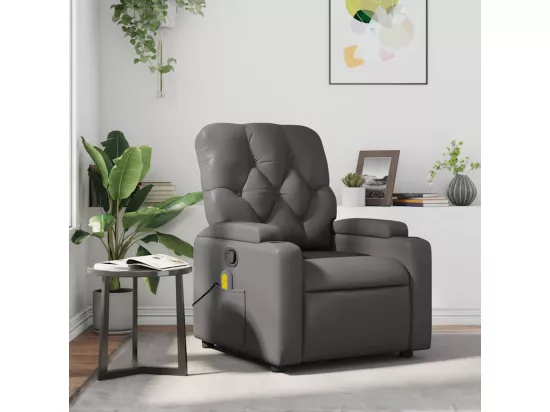 Fauteuil de massage inclinable Gris Similicuir