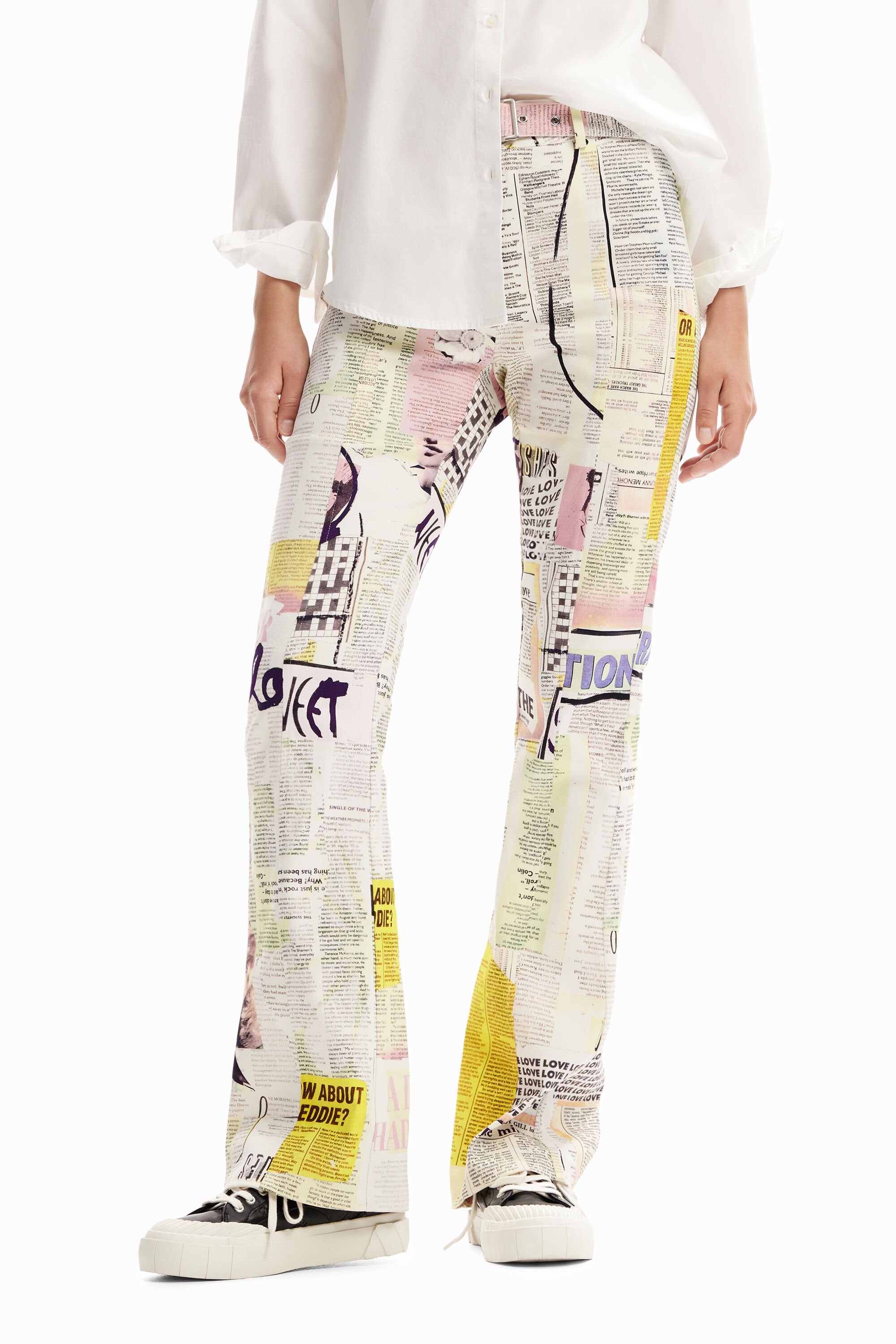 Pantalon évasé journal
