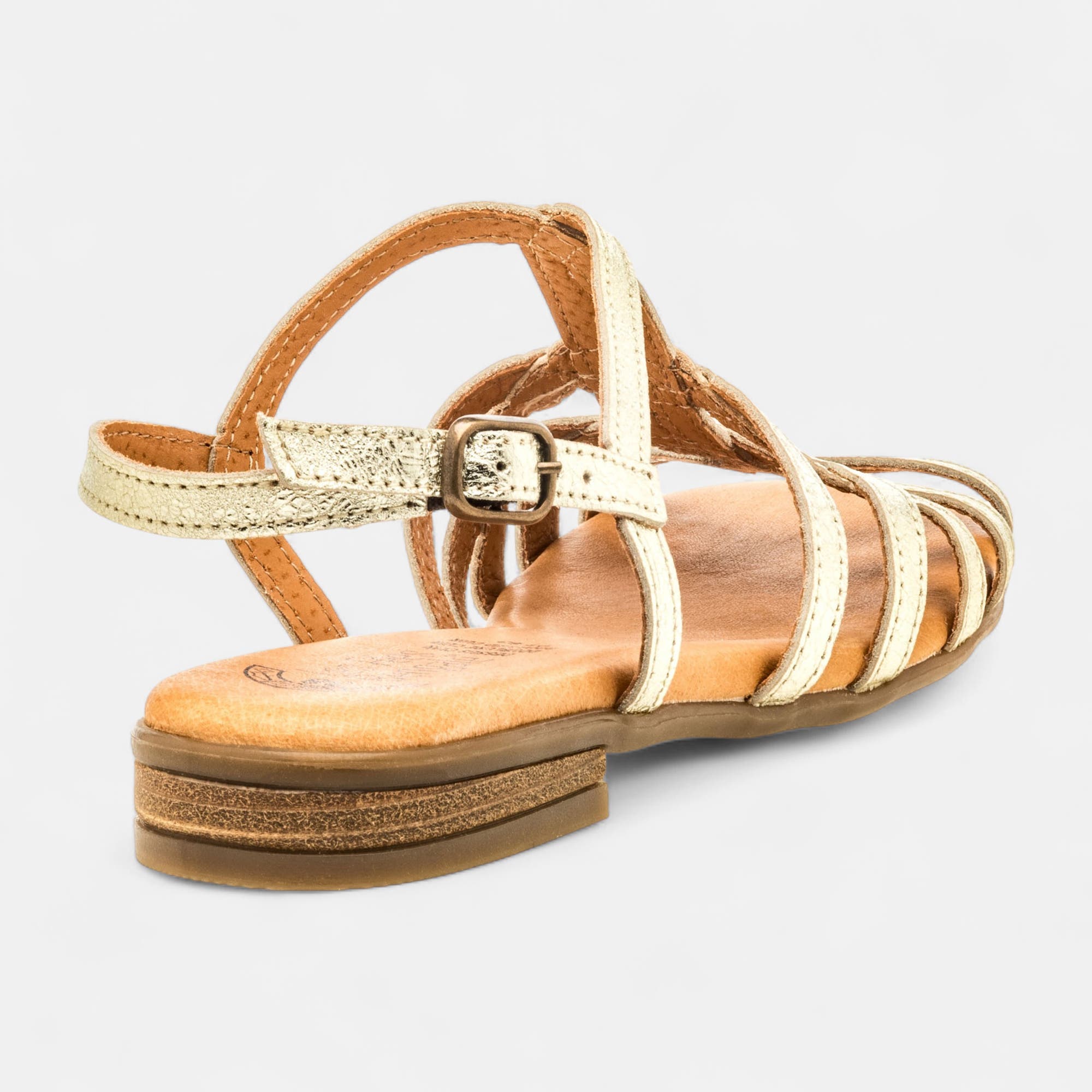 Nu-pieds Femme en cuir or