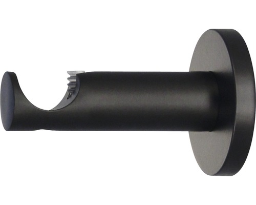 Enkelsporige wandbeugel voor Rivoli, zwart, Ø 20 mm, 6,5 cm lang