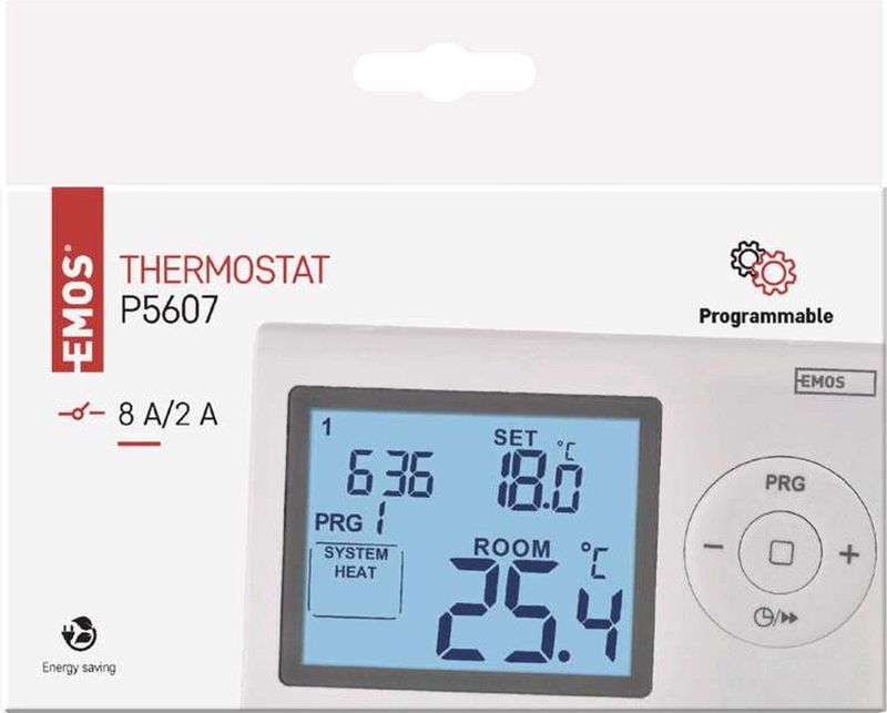 Emos - P5607 - Thermostaat - Wit - Bedraad - Programmeerbaar